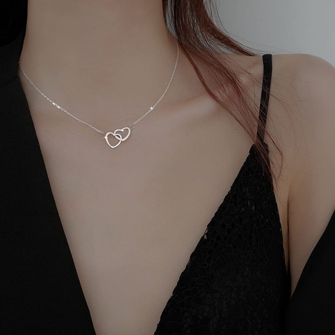 LuLiyLdJ Collier femme personnalisé, pendentif en forme de cœur, inclus pour votre fille et votre mère. Anniversaire, Noël, Fête des Mères, Saint Valentin…