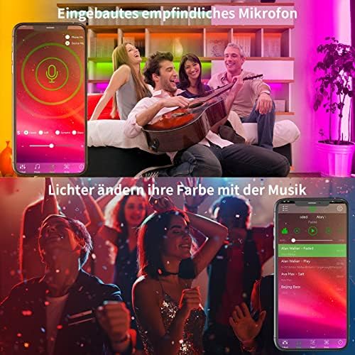 KSIPZE Led Chambre 30M Ruban Led Bande Lumière Décorative Multicolore, Rgb Guirlande de Lumineuse Dimmable avec Télécommande, Bluetooth APP, Musicale pour Parti,Maison,Salon