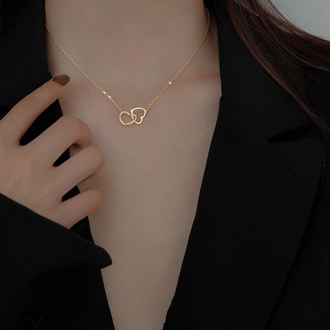 LuLiyLdJ Collier femme personnalisé, pendentif en forme de cœur, inclus pour votre fille et votre mère. Anniversaire, Noël, Fête des Mères, Saint Valentin…